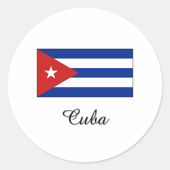 Sticker Rond Drapeau Cuba (Devant)