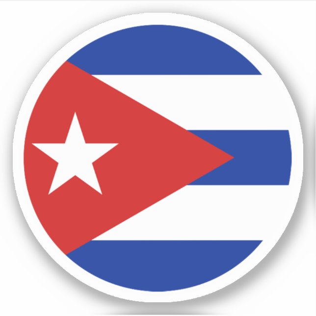 Sticker rond Drapeau Cuba (Devant)