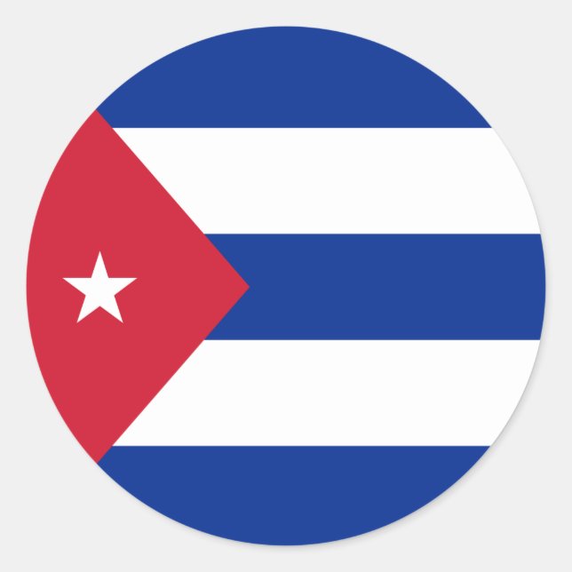 Sticker Rond Drapeau Cuba (Devant)