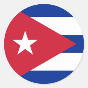 Sticker Rond Drapeau cubain