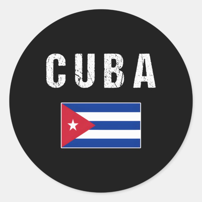 Sticker Rond Drapeau cubain pour Cuba (Devant)