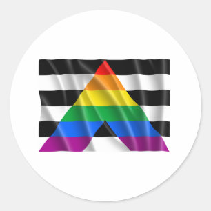 Sticker Rond Drapeau d'alliage droit