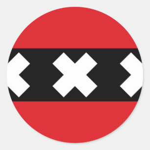 Sticker Rond Drapeau d'Amsterdam