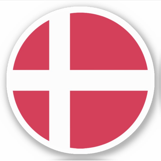 Sticker rond Drapeau Danemark (Devant)
