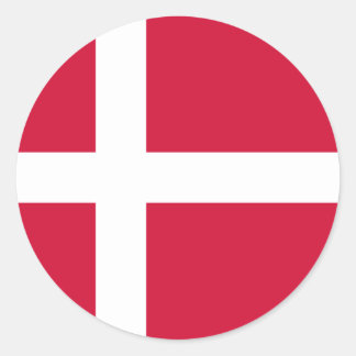 Sticker Rond Drapeau Danemark DK