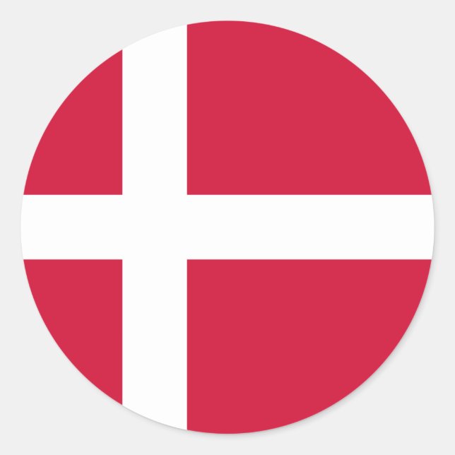 Sticker Rond Drapeau Danemark DK (Devant)