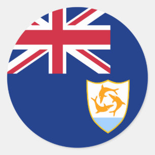 Sticker Rond Drapeau d'Anguilla