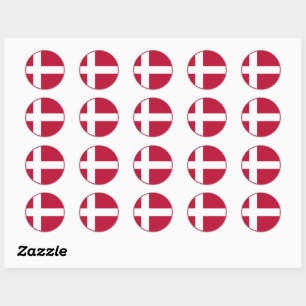 Sticker Rond Drapeau danois