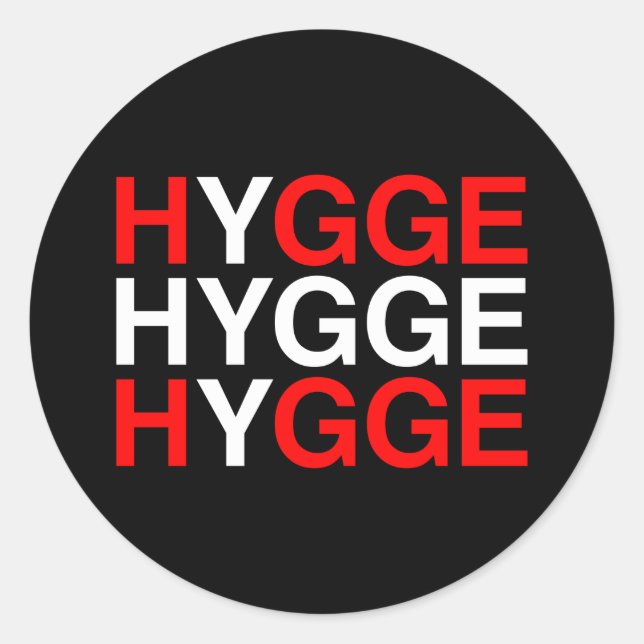 Sticker Rond Drapeau danois HYGGE (Devant)