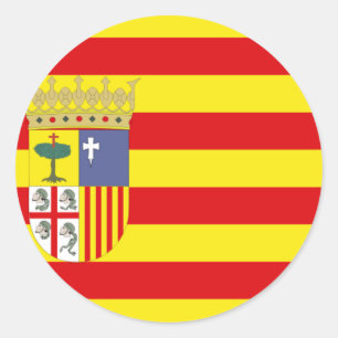 Sticker Rond Drapeau d'Aragon (Espagne)