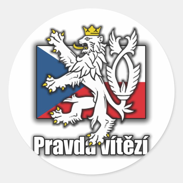 Sticker Rond Drapeau d'armoiries de la République tchèque (Devant)