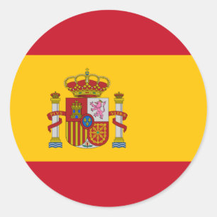Sticker Rond Drapeau d'autocollant de l'Espagne