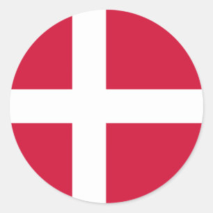 Sticker Rond Drapeau d'autocollant du Danemark
