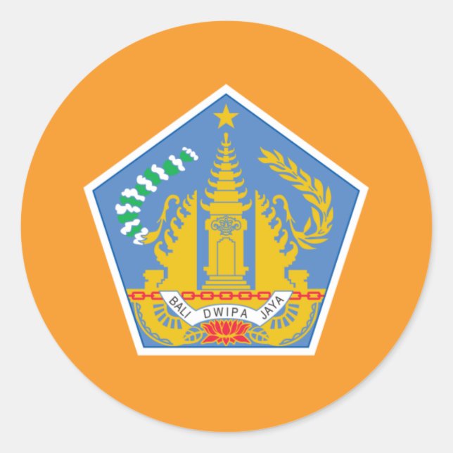 Sticker Rond Drapeau de Bali, Indonésie (Devant)