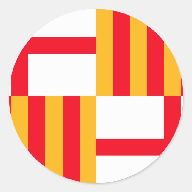 Sticker Rond Drapeau de Barcelone (Devant)