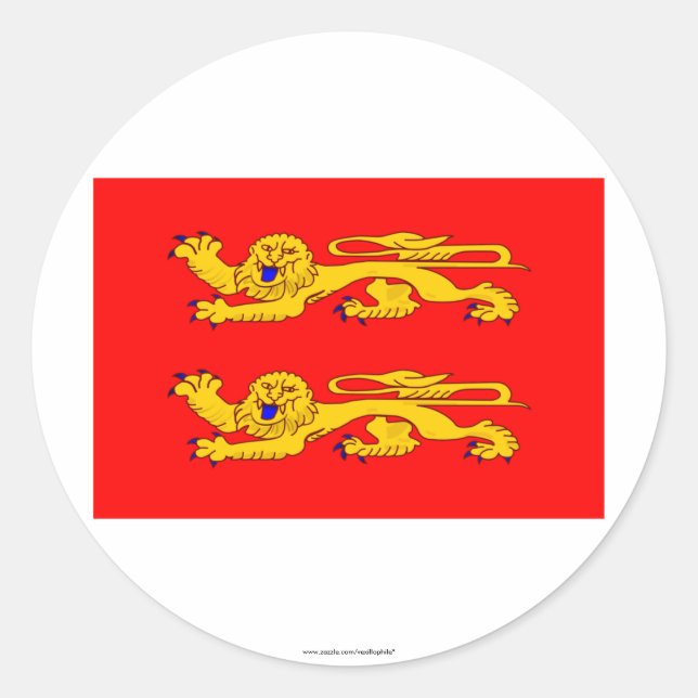 Sticker Rond Drapeau de Basse-Normandie (Devant)