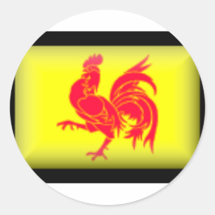 Sticker Rond Drapeau de Belgique-Wallon
