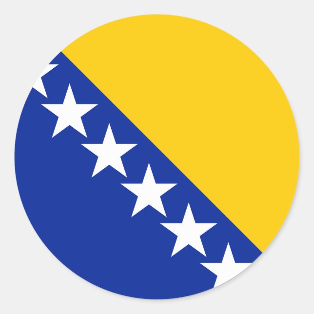 Sticker Rond Drapeau de Bosnie-Herzégovine (Devant)