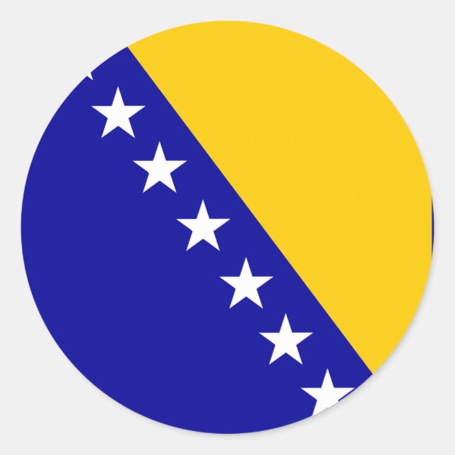 Sticker Rond Drapeau de Bosnie-Herzégovine (Devant)