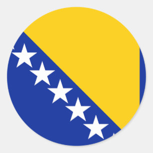 Sticker Rond Drapeau de Bosnie-Herzégovine
