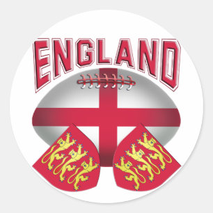 Sticker Rond Drapeau de boule de rugby de l'Angleterre