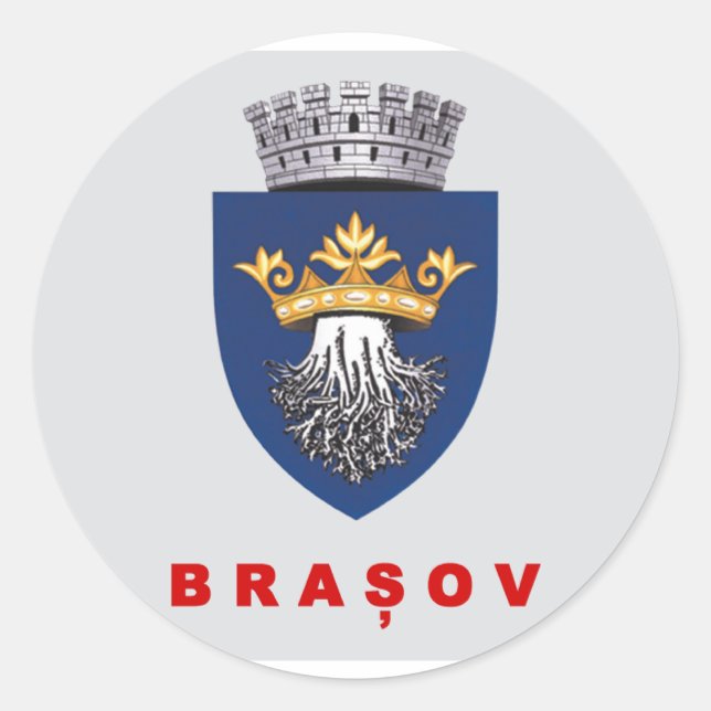 Sticker Rond Drapeau de Brasov (Devant)