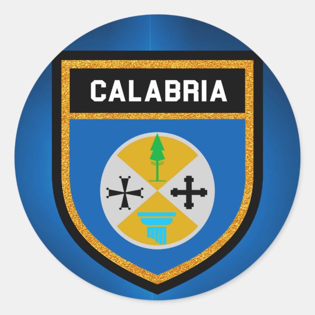 Sticker Rond Drapeau de Calabre (Devant)