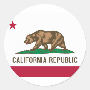 Sticker Rond Drapeau de Californie