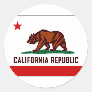 Sticker Rond Drapeau de Californie