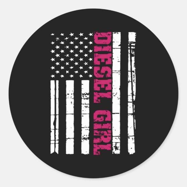 Sticker Rond Drapeau de camion Diesel American Usa Brothers Tur (Devant)