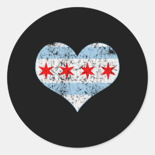 Sticker Rond Drapeau de Chicago qu'il a flanqué
