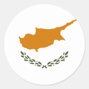 Sticker Rond Drapeau de Chypre