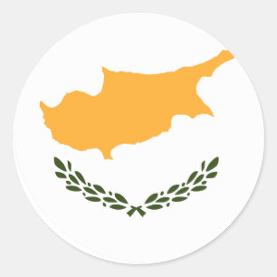 Sticker Rond Drapeau de Chypre