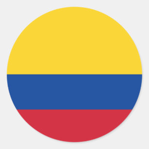 Sticker Rond Drapeau de Colombie