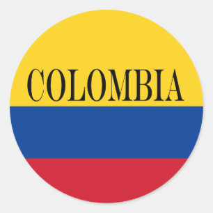 Sticker Rond Drapeau de Colombie Bandera De Colombia