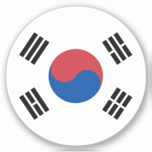 Sticker rond Drapeau de Corée du Sud