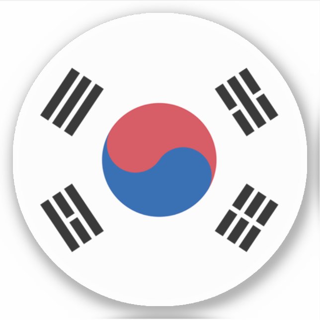 Sticker rond Drapeau de Corée du Sud (Devant)