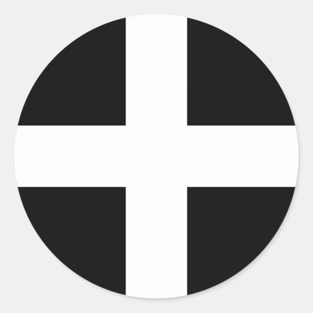 Sticker Rond Drapeau de Cornouailles (Cornwall) (Comté d'Anglet (Devant)