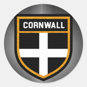 Sticker Rond Drapeau de Cornwall