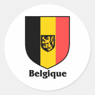 Sticker Rond Drapeau de crête/de Belgique de Belgique