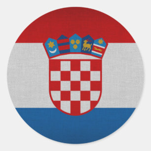 Sticker Rond Drapeau de Croatie
