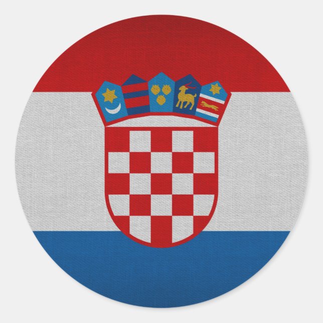Sticker Rond Drapeau de Croatie (Devant)