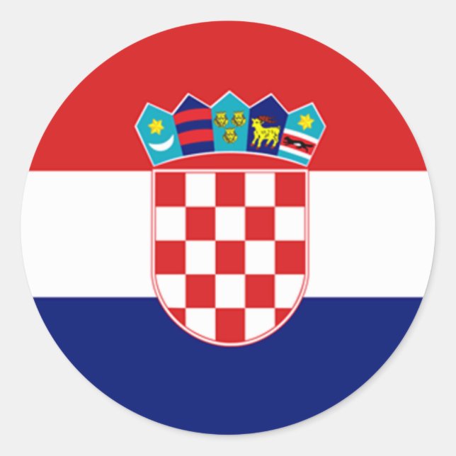 Sticker Rond Drapeau de Croatie (Devant)