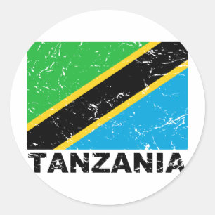 Sticker Rond Drapeau de cru de la Tanzanie