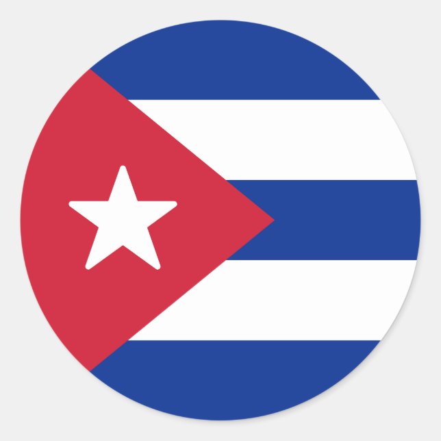 Sticker Rond Drapeau de Cuba (Devant)