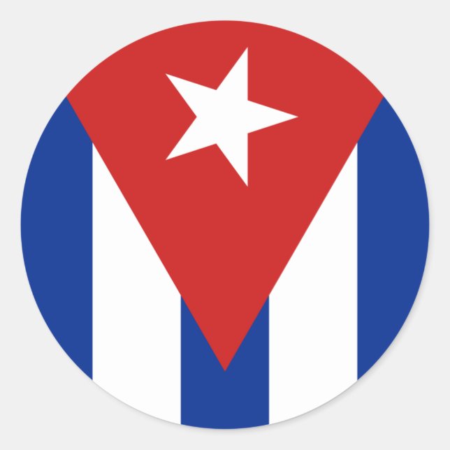 Sticker Rond Drapeau de Cuba - Bandera de Cuba (Devant)