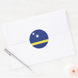 Sticker Rond Drapeau de Curaçao