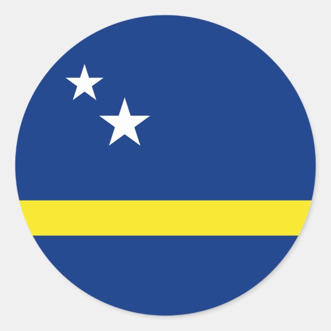 Sticker Rond Drapeau de Curaçao (Devant)