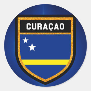 Sticker Rond Drapeau de Curaçao