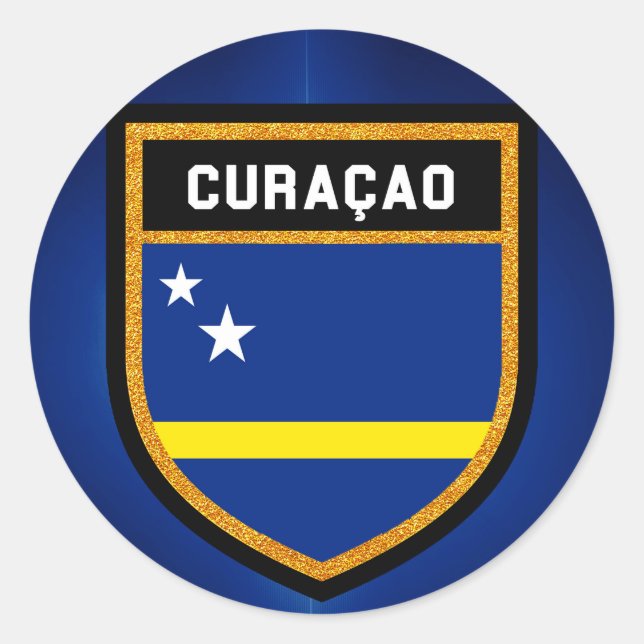 Sticker Rond Drapeau de Curaçao (Devant)